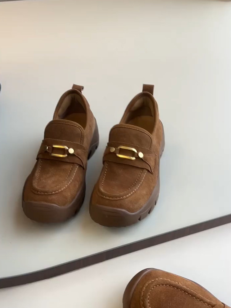 羊皮版~百搭不累脚通勤显瘦不累脚乐福鞋女时尚舒适外穿深口单鞋主图