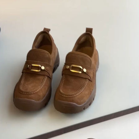 羊皮版~百搭不累脚通勤显瘦不累脚乐福鞋女时尚舒适外穿深口单鞋