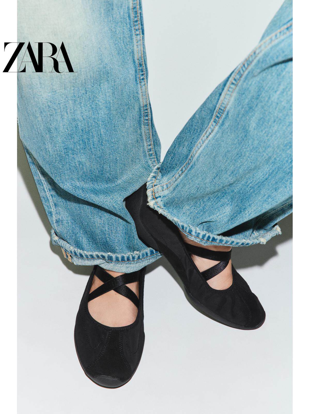 ZARA2026春夏新品 女鞋 弹力带运动款时尚芭蕾舞蹈鞋 5200710 800主图
