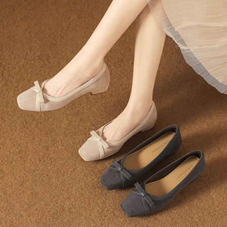 ZHR则则粗跟芭蕾单鞋女春季2026新款复古玛丽珍配裙子软底豆豆鞋