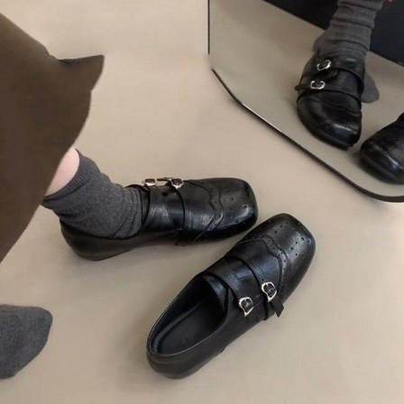 软底内增高玛丽珍小皮鞋女2026新款春季一脚蹬配裙子勃肯乐福单鞋