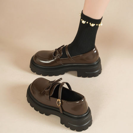 达芙妮厚底乐福鞋女2026新款春季棕色英伦风jk小皮鞋复古玛丽珍鞋