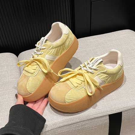 厚底增高德训鞋女2026春季新款绝美摇摇松糕小众复古休闲百搭板鞋