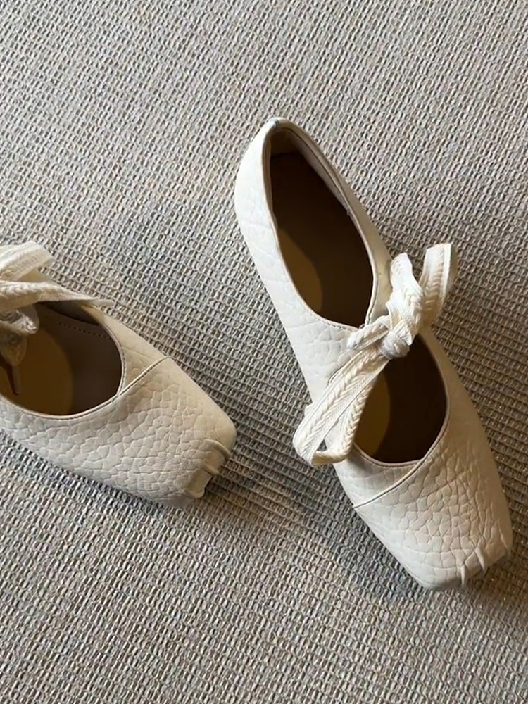 羊皮版~法式真皮方头复古芭蕾鞋女学院风文艺百搭内增高玛丽珍鞋主图