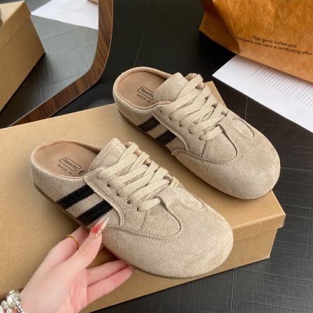 厚底包头半拖鞋女外穿2026年新款春季勃肯鞋一脚蹬半托单鞋德训鞋