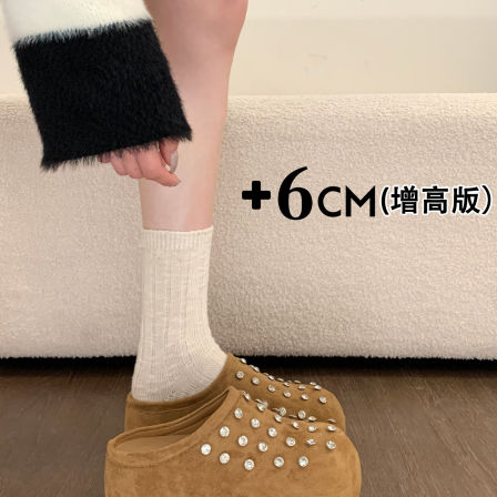 厚底内增高勃肯鞋女鞋2026新款春季一脚蹬丑萌单鞋包头半拖鞋外穿