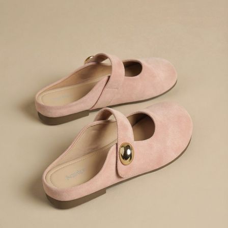 奥古狮登勃肯鞋半拖女2026新款春季粉色软底一脚蹬不累脚法式凉拖