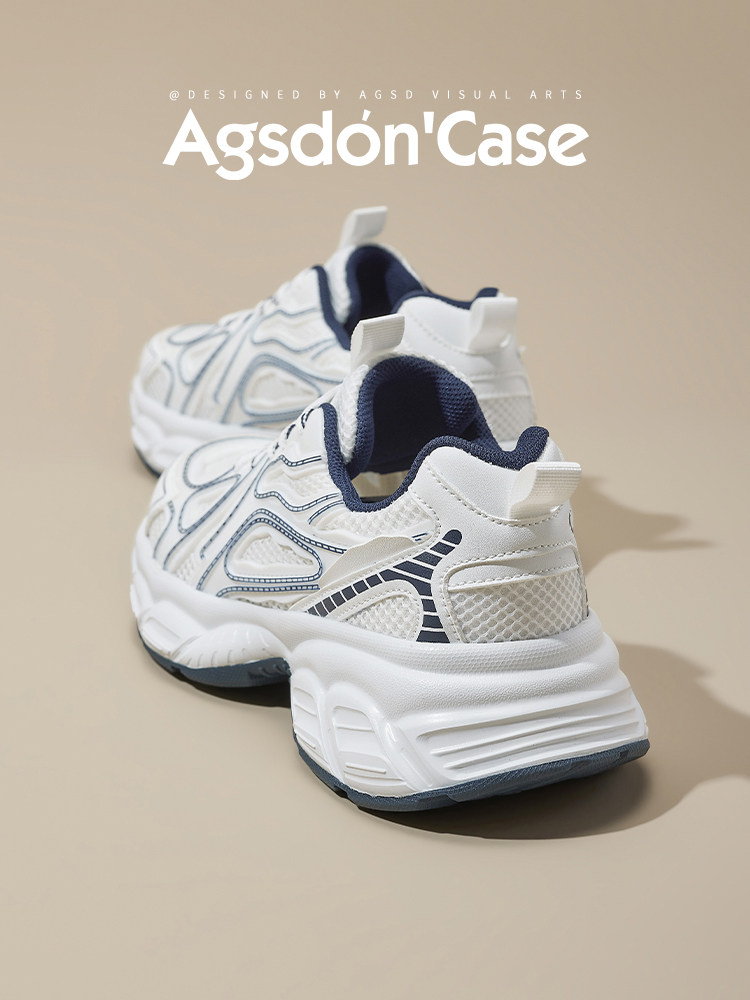 奥古狮登厚底老爹鞋女白色百搭轻便透气运动鞋不累脚2026春季新款主图