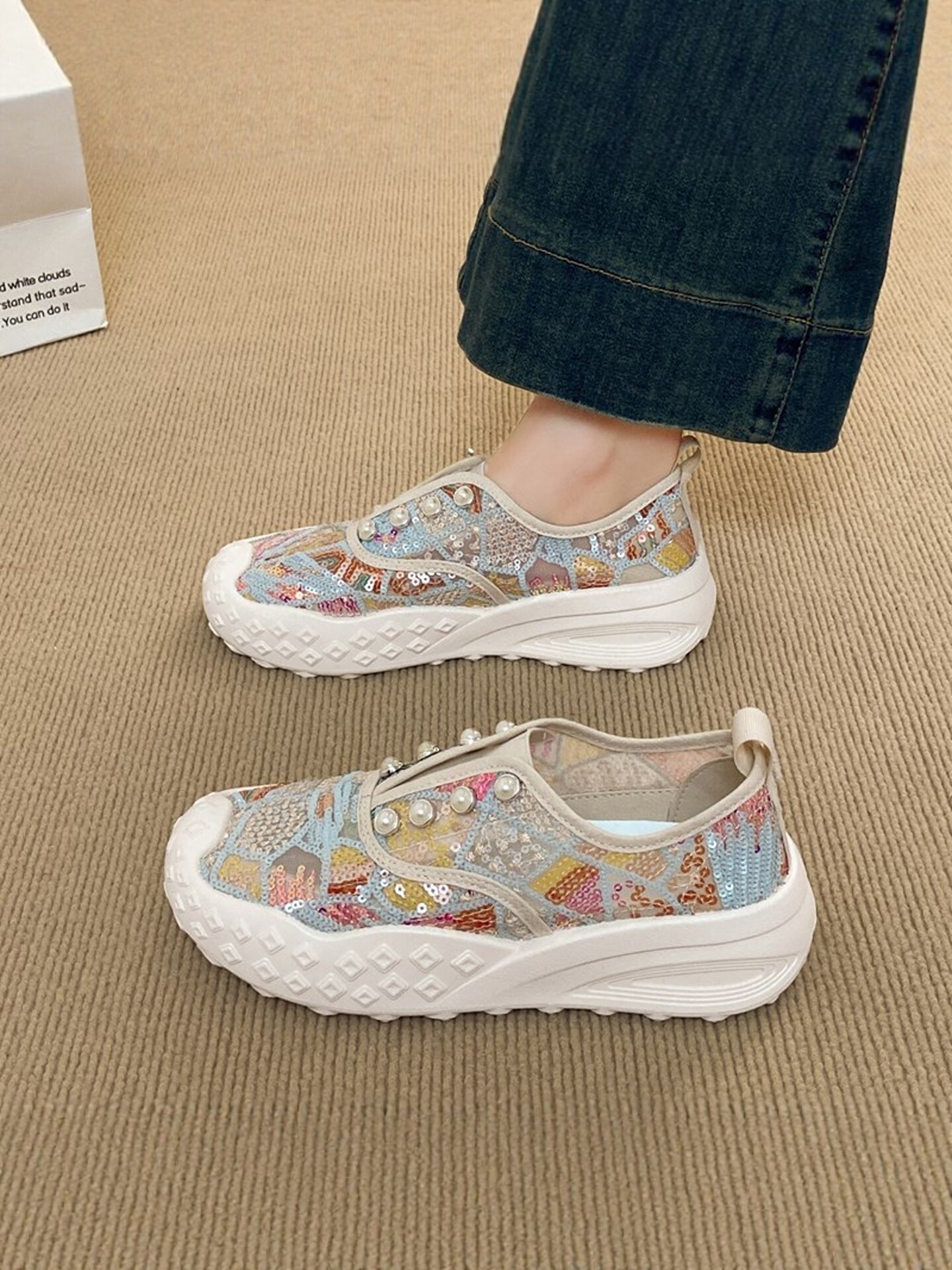 配裙子布鞋女2026新款春季一脚蹬软底休闲渔夫鞋孕妇帆布鞋34小码主图