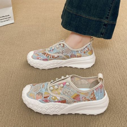 配裙子布鞋女2026新款春季一脚蹬软底休闲渔夫鞋孕妇帆布鞋34小码