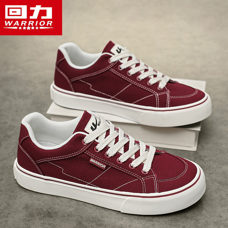 回力红色帆布鞋男鞋2026新款透气运动板鞋上海软底轻便情侣休闲鞋主图