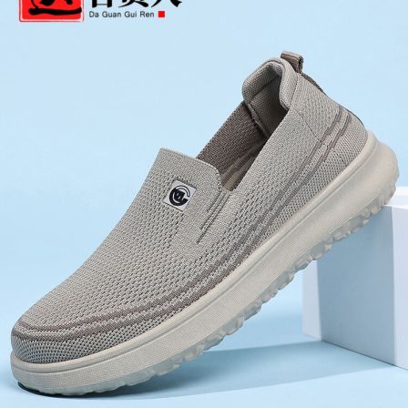 达官贵人2026新款透气防臭男鞋一脚蹬春秋季软底舒适轻便休闲男鞋