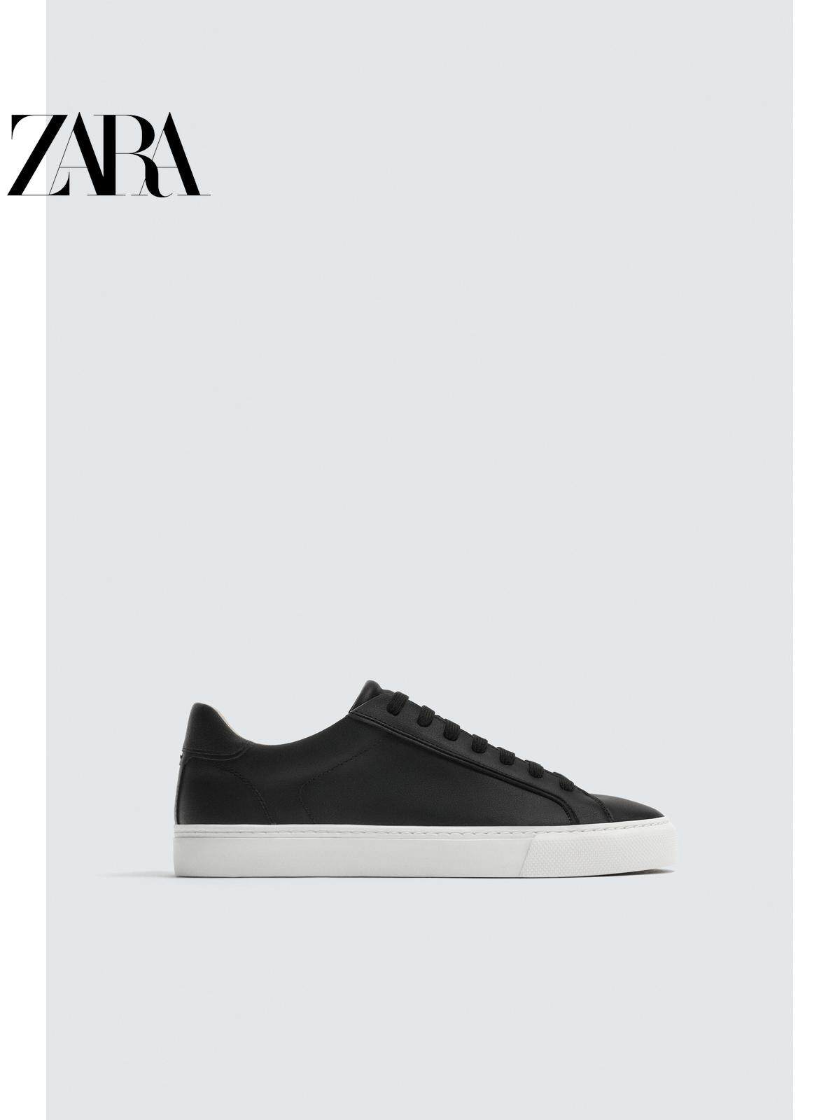 ZARA2026春夏新品 男鞋 基本款简约系带圆头轻便板鞋 2200720 800主图