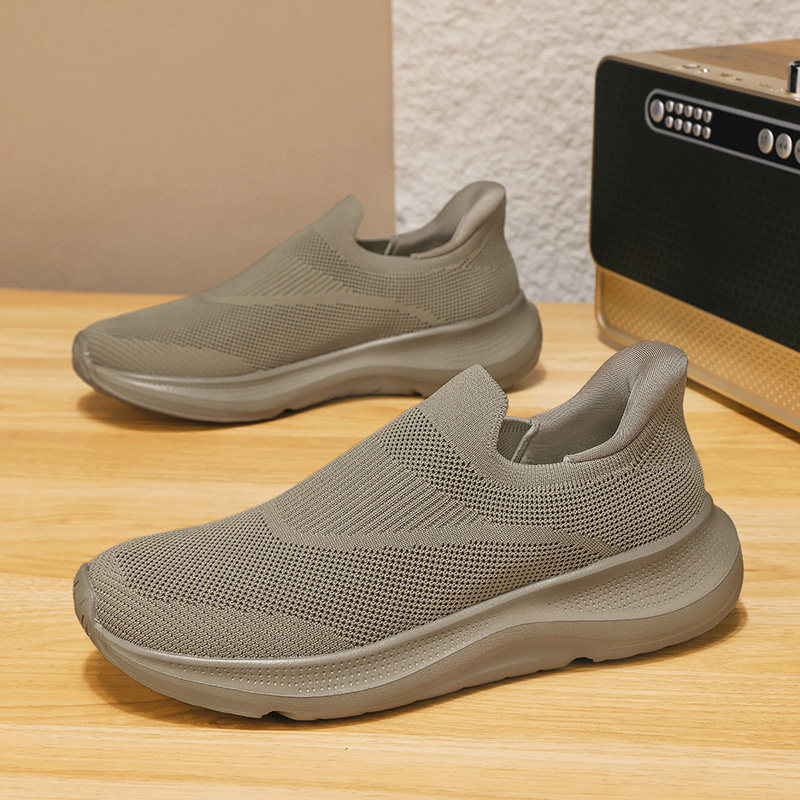 张凯丽老人网鞋男2026新款春季透气一脚蹬爸爸鞋中老年舒适运动鞋主图