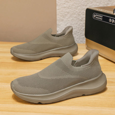 张凯丽老人网鞋男2026新款春季透气一脚蹬爸爸鞋中老年舒适运动鞋