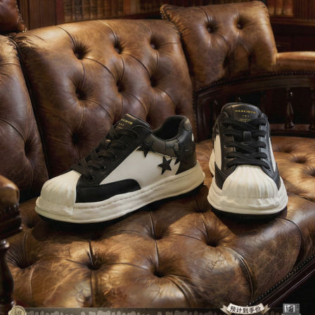 Kaalixto贝壳头星星鞋7CM隐形增高鞋厚底休闲潮流男女同款增高鞋