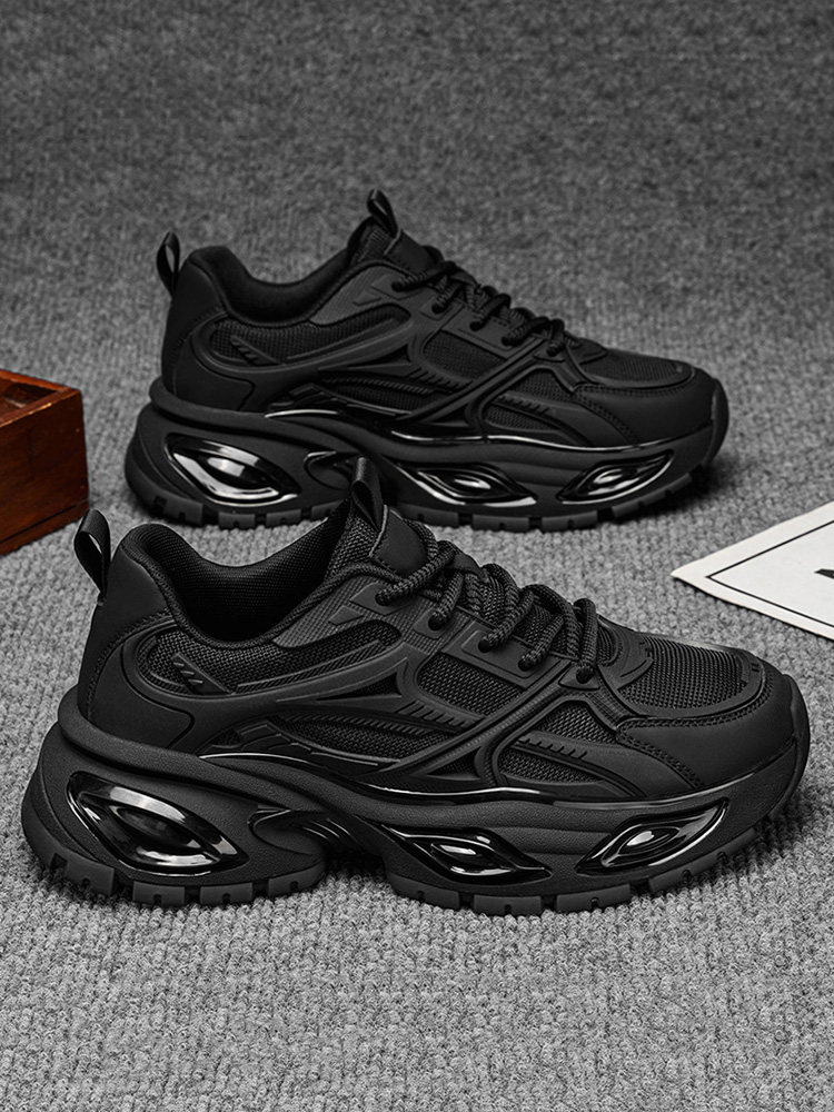 黑武士男鞋春季气垫减震休闲跑步运动鞋防滑增高软底网面老爹潮鞋主图
