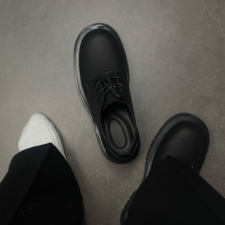 5cm厚底增高米奇磨砂大头德比鞋男商务通勤工装结婚新郎休闲皮鞋