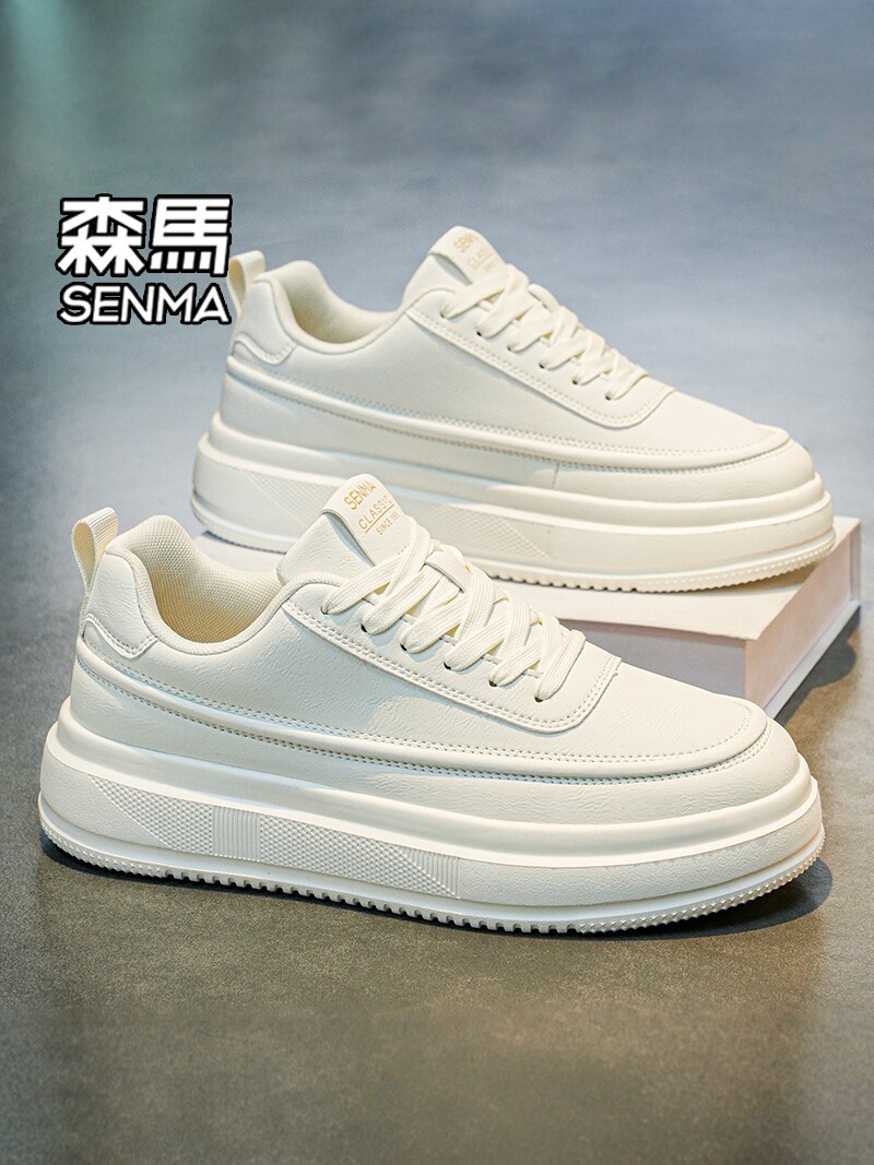 森马高级感时尚男鞋春季百搭厚底增高小白鞋网红爆款休闲防滑板鞋主图