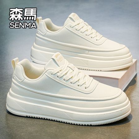 森马高级感时尚男鞋春季百搭厚底增高小白鞋网红爆款休闲防滑板鞋
