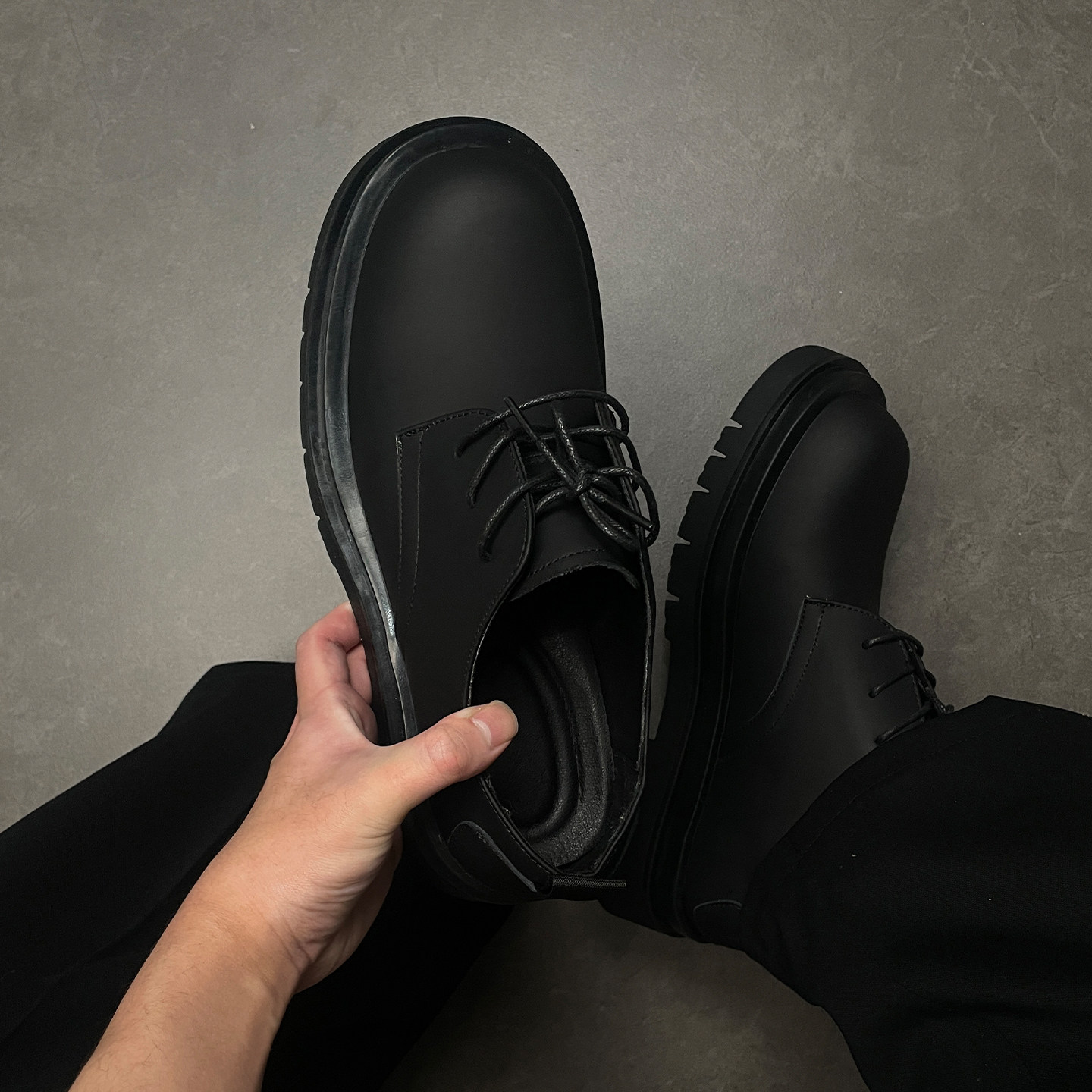 米奇磨砂大头德比鞋男厚底增高黑色商务通勤工装结婚新郎休闲皮鞋主图