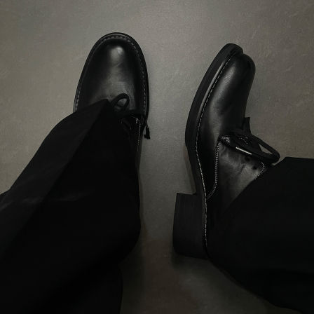 cleanfit翘头巫师靴高跟德比鞋男雅痞系暗黑极简厚底增高尖头皮鞋