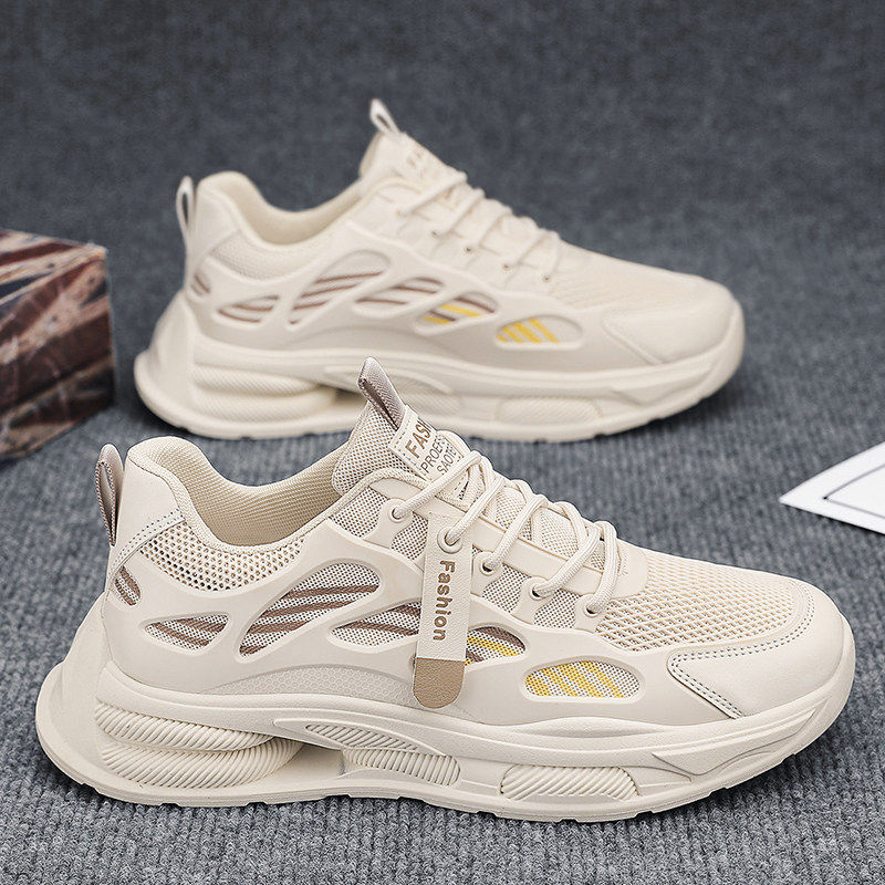 男鞋2026新款春季防滑防臭网面透气增高软底休闲跑步运动老爹潮鞋主图