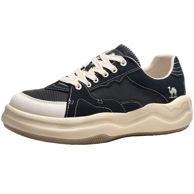 骆驼男鞋2026春季新款厚底复古帆布鞋男款潮流百搭休闲鞋男士板鞋主图