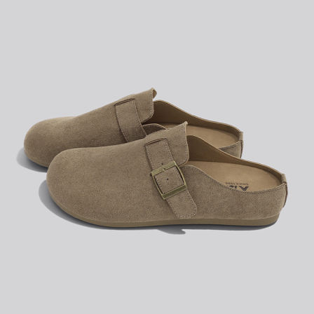 人本半拖勃肯鞋男2026春夏季新款内增高轻便平底一脚蹬通勤情侣鞋