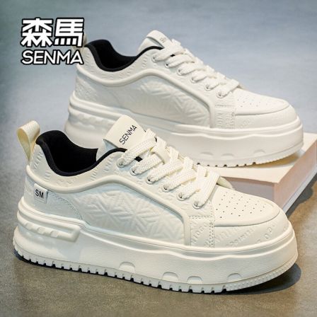 森马时尚高级感男鞋春季百搭潮牌小白鞋防滑运动潮鞋厚底增高板鞋