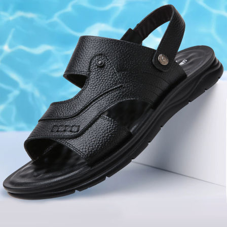 回力凉鞋男款爸爸夏季男士中年外穿沙滩凉拖鞋防滑软底中老年真皮
