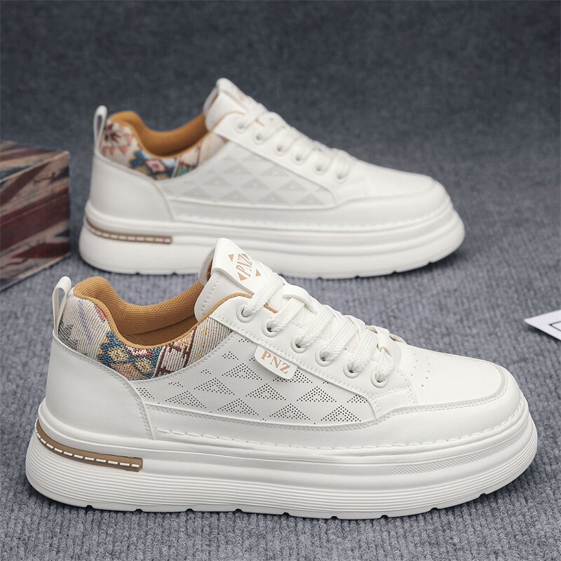 男鞋2026新款春季青少年内增高软底休闲板鞋百搭厚底运动小白潮鞋主图