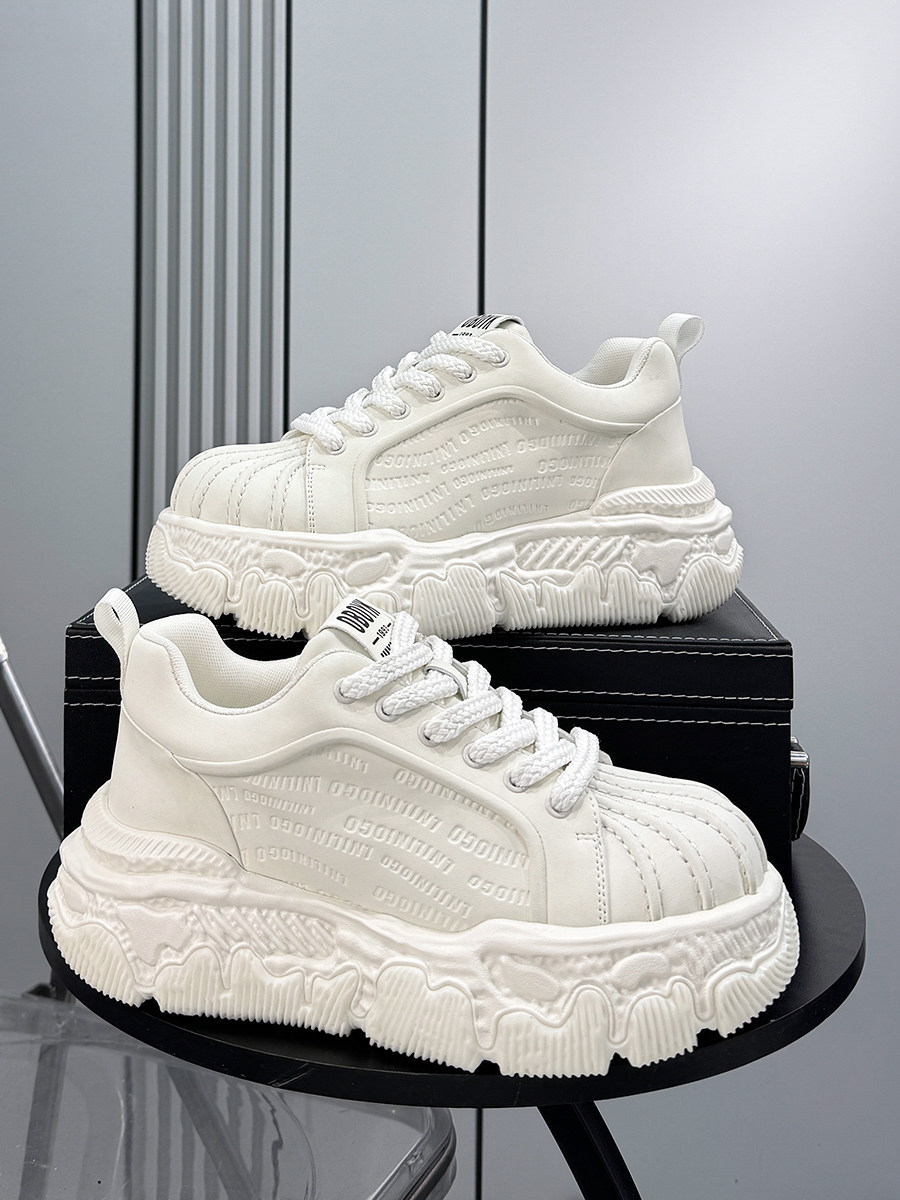 男鞋2026新款超火贝壳头板鞋潮牌大头老爹鞋男士厚底内增高小白鞋主图