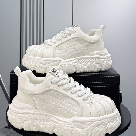 男鞋2026新款超火贝壳头板鞋潮牌大头老爹鞋男士厚底内增高小白鞋