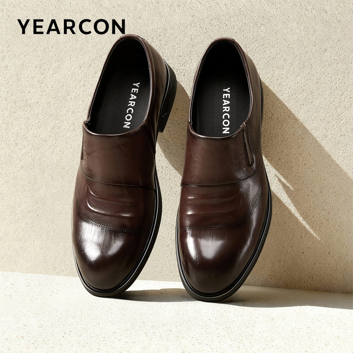 意尔康男鞋2026春季新款真皮商务正装西装皮鞋英伦男士休闲一脚蹬主图