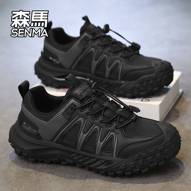 森马男鞋新款春季防滑耐磨户外旅游徒步登山鞋软底休闲运动老爹鞋主图