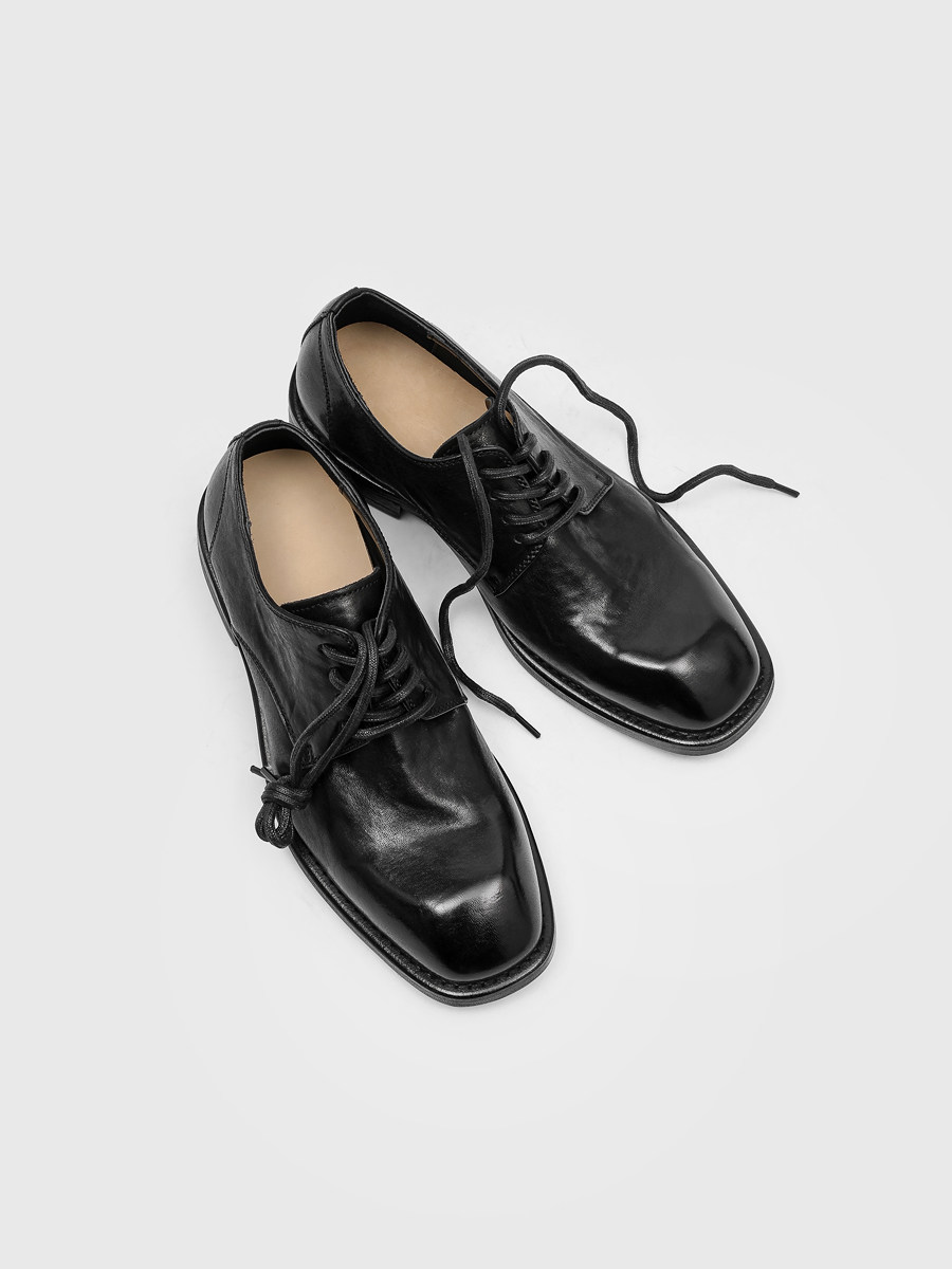 RZAAZ 马皮水洗斜切方头固特异增高德比鞋暗黑先锋日常通勤皮鞋男主图