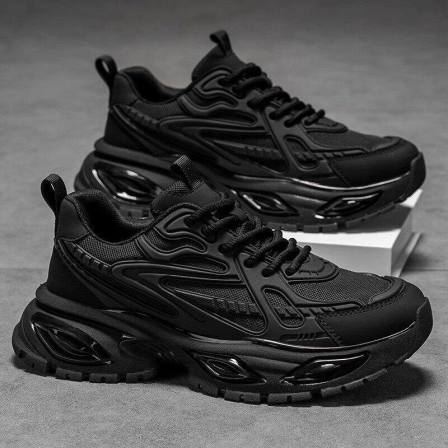 黑武士男鞋2026新款春季气垫减震跑步运动鞋增高软底休闲老爹潮鞋