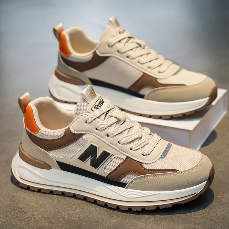 男鞋2026新款春季青少年网面跑步运动鞋防滑增高软底休闲老爹潮鞋主图