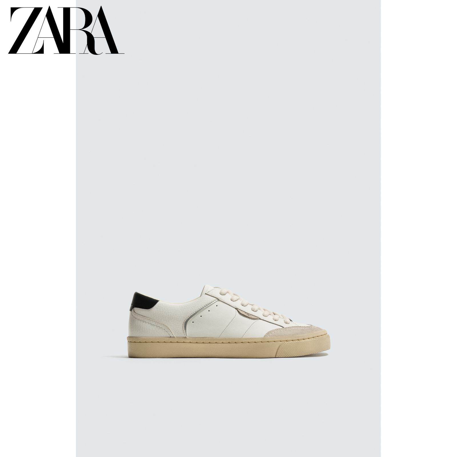 ZARA2026春夏新品 男鞋 撞色鞋底轻便复古式运动板鞋 2293720 001主图