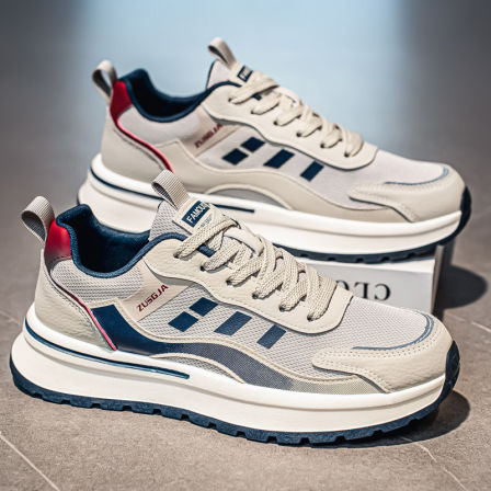 阿甘男鞋2026新款春季防滑防臭增高软底百搭休闲网面跑步运动潮鞋