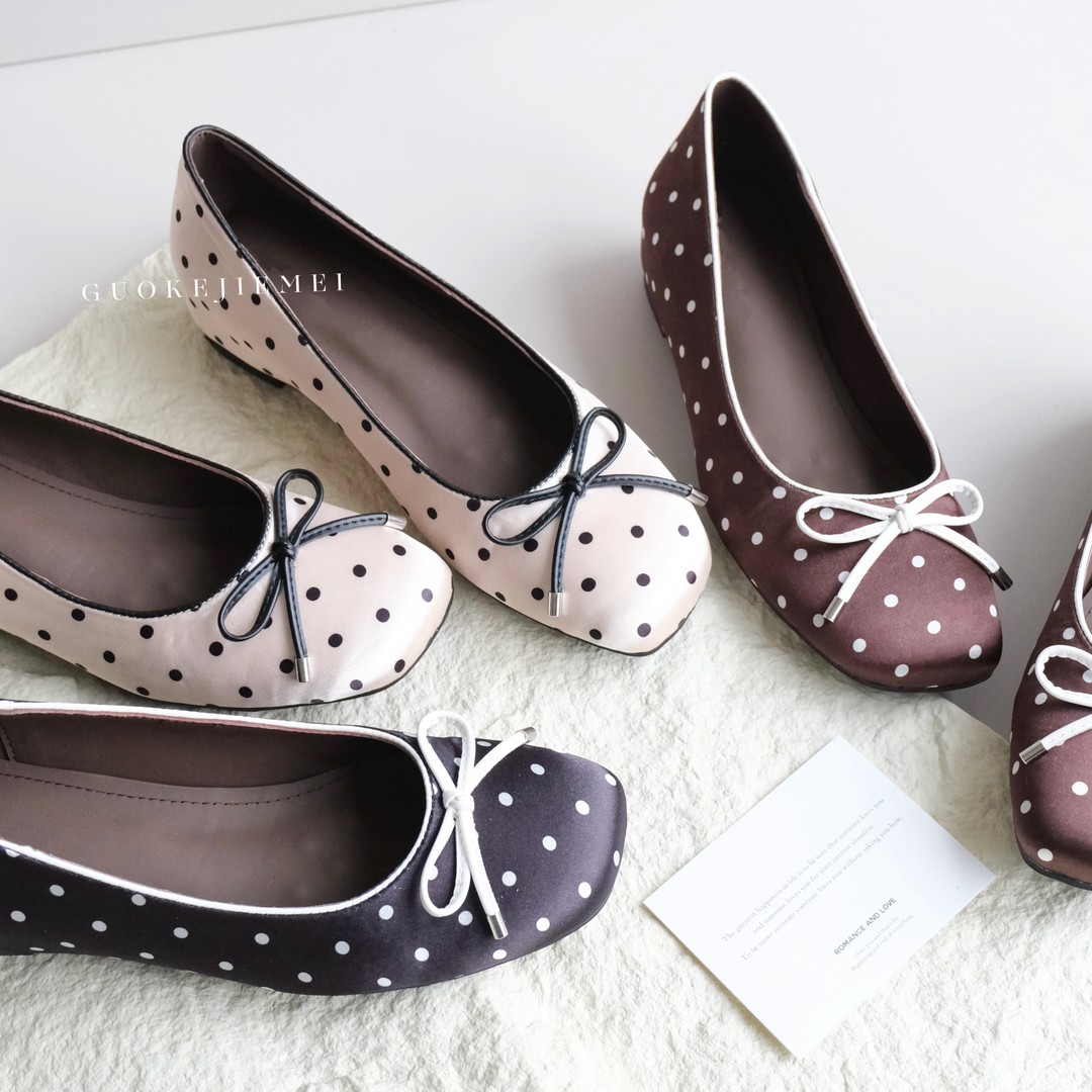 【Jellykk】4cm法式甜系设计师款波点圆头百搭玛丽珍蝴蝶结时装单鞋主图