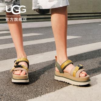 UGG夏季新款女士舒适时尚平底露趾魔术贴搭扣休闲金星凉鞋1180070主图