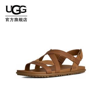 UGG夏季新款女士舒适时尚纯色平底露趾休闲人字绑带款凉鞋1178851