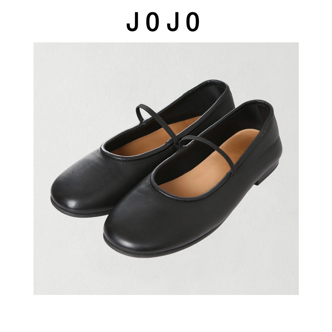 玖了个玖 2026春季 极简百搭一字带小牛皮玛丽珍芭蕾舞鞋2603D683主图