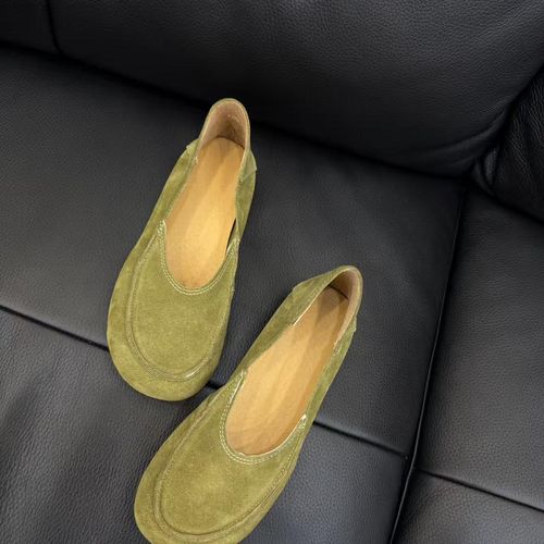 真皮舒适薄款夏季浅口休闲鞋圆头百搭时尚单鞋主图