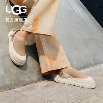 UGG夏季新款女士厚底包头帆布款半拖鞋炫金克罗格休闲鞋 1175295主图