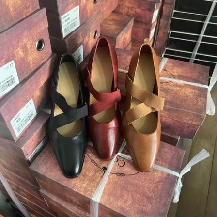 665/高高货真皮大底粗高跟水洗意大利马皮单鞋