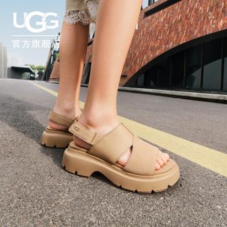 UGG夏季新款女士时尚舒适纯色厚底露趾后跟绑带款休闲凉鞋1178873主图