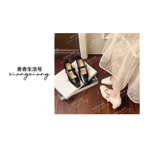 2026新款时尚百塔粗跟玛丽珍小单鞋XX 2616-1 跟高4CM主图